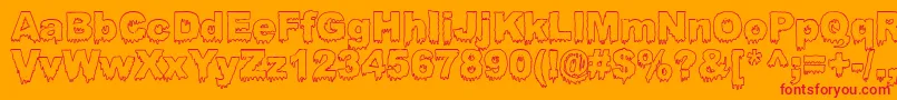 BLOOSG   Font – Red Fonts on Orange Background