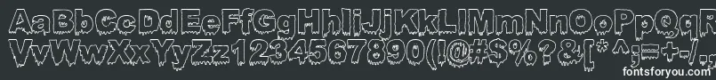 BLOOSG  -fontti – valkoiset fontit mustalla taustalla