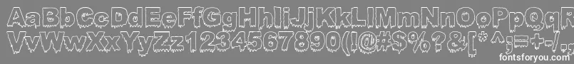 BLOOSG  -Schriftart – Weiße Schriften auf grauem Hintergrund