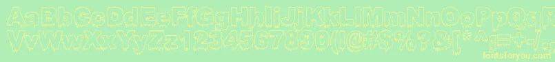 Шрифт BLOOSG   – жёлтые шрифты на зелёном фоне