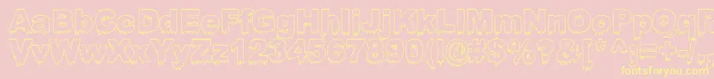 フォントBLOOSG   – 黄色のフォント、ピンクの背景