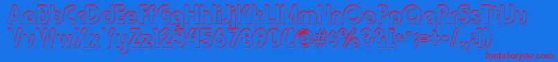 Blooshooz Font – Red Fonts on Blue Background