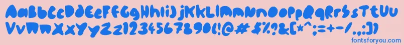 blopopo Font – Blue Fonts on Pink Background