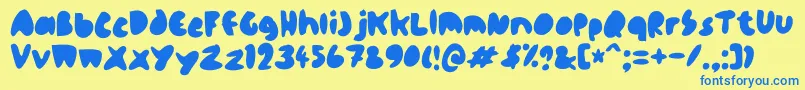 blopopo Font – Blue Fonts on Yellow Background