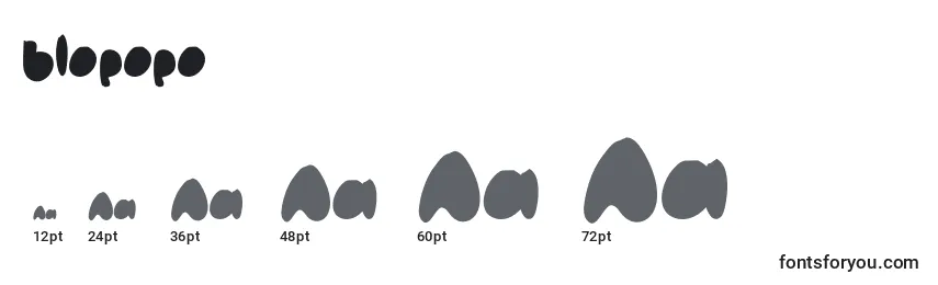 Размеры шрифта Blopopo