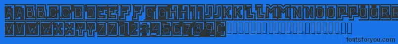 BLOQUE001 Font – Black Fonts on Blue Background