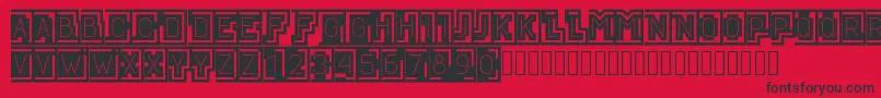 Fonte BLOQUE001 – fontes pretas em um fundo vermelho