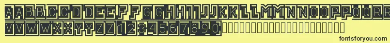 フォントBLOQUE001 – 黒い文字の黄色い背景