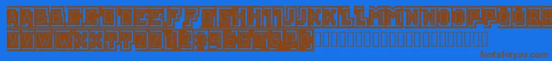 BLOQUE001 Font – Brown Fonts on Blue Background