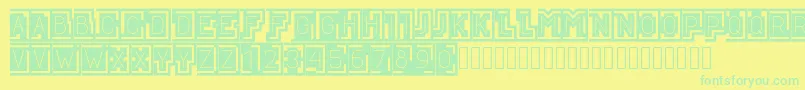 BLOQUE001 Font – Green Fonts on Yellow Background