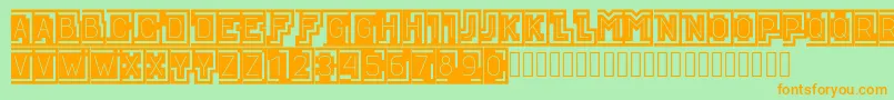 Шрифт BLOQUE001 – оранжевые шрифты на зелёном фоне