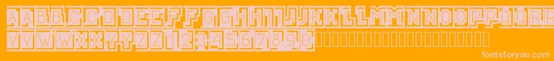 BLOQUE001 Font – Pink Fonts on Orange Background