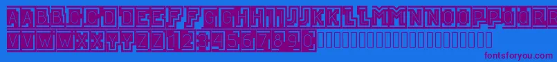 BLOQUE001 Font – Purple Fonts on Blue Background