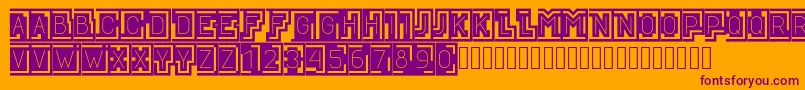 BLOQUE001 Font – Purple Fonts on Orange Background