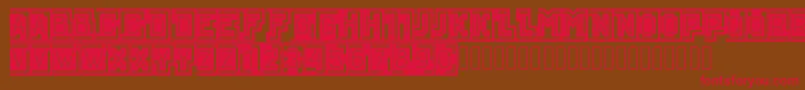 BLOQUE001-Schriftart – Rote Schriften auf braunem Hintergrund