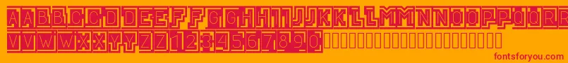 Шрифт BLOQUE001 – красные шрифты на оранжевом фоне