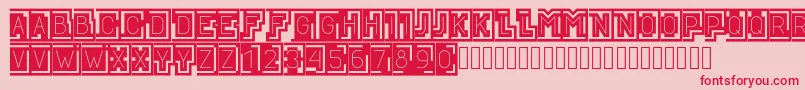 BLOQUE001 Font – Red Fonts on Pink Background