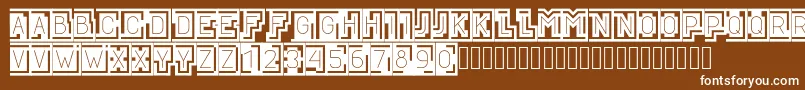 BLOQUE001 Font – White Fonts on Brown Background