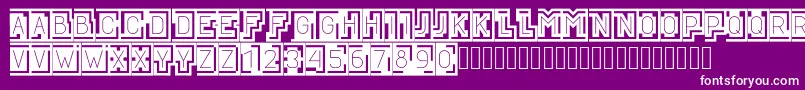 フォントBLOQUE001 – 紫の背景に白い文字