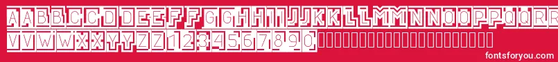 フォントBLOQUE001 – 赤い背景に白い文字