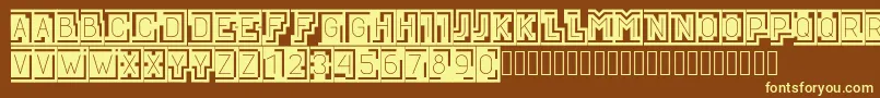 BLOQUE001 Font – Yellow Fonts on Brown Background