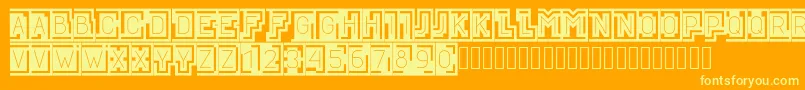 BLOQUE001 Font – Yellow Fonts on Orange Background