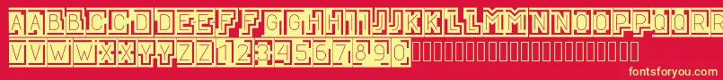 Шрифт BLOQUE001 – жёлтые шрифты на красном фоне