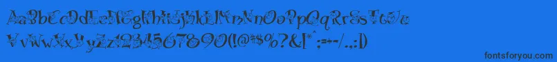 Blossom Font – Black Fonts on Blue Background