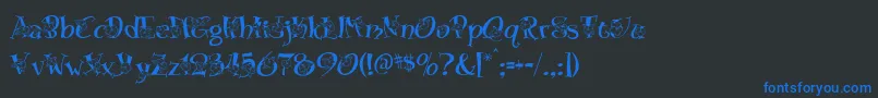 フォントBlossom – 黒い背景に青い文字