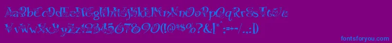 Fonte Blossom – fontes azuis em um fundo violeta