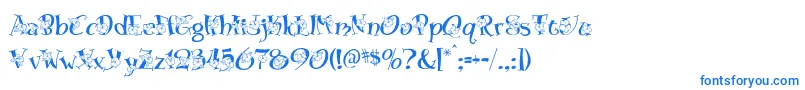 フォントBlossom – 白い背景に青い文字