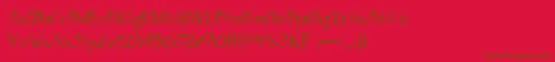 Blossom Font – Brown Fonts on Red Background
