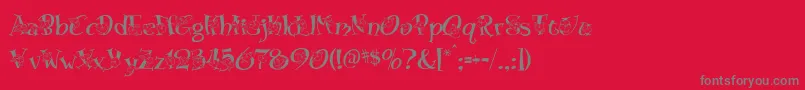 Blossom Font – Gray Fonts on Red Background