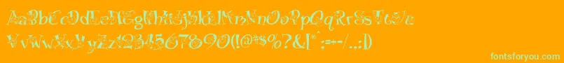 Blossom Font – Green Fonts on Orange Background