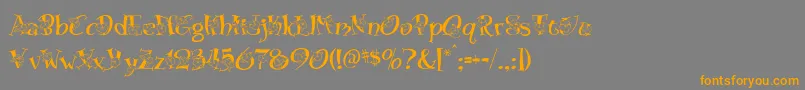 Blossom-Schriftart – Orangefarbene Schriften auf grauem Hintergrund