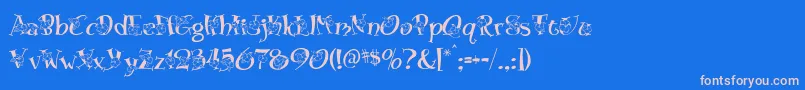 フォントBlossom – ピンクの文字、青い背景