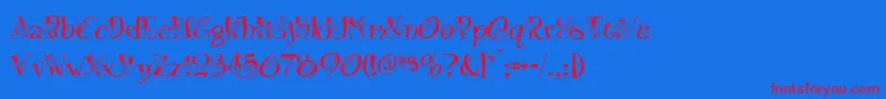 Blossom Font – Red Fonts on Blue Background