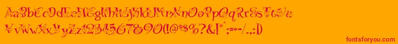 Blossom Font – Red Fonts on Orange Background