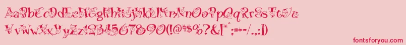 Blossom Font – Red Fonts on Pink Background