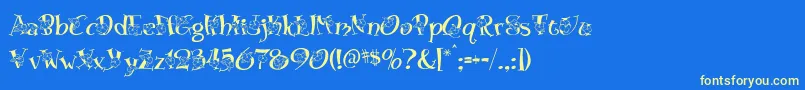 Blossom Font – Yellow Fonts on Blue Background