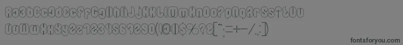 フォントBlowing Bubble outline – 黒い文字の灰色の背景
