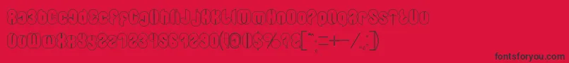 Blowing Bubble outline Font – Black Fonts on Red Background