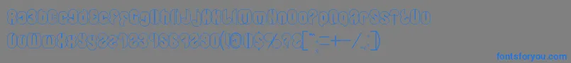 Шрифт Blowing Bubble outline – синие шрифты на сером фоне