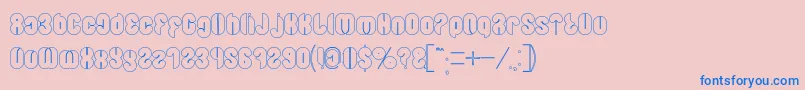 Blowing Bubble outline Font – Blue Fonts on Pink Background