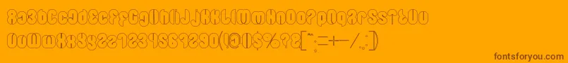 Blowing Bubble outline Font – Brown Fonts on Orange Background