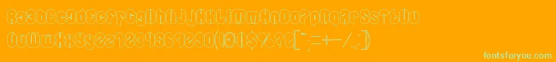 Fonte Blowing Bubble outline – fontes verdes em um fundo laranja