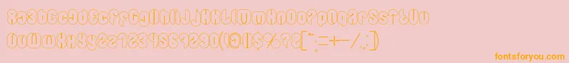 Blowing Bubble outline-Schriftart – Orangefarbene Schriften auf rosa Hintergrund