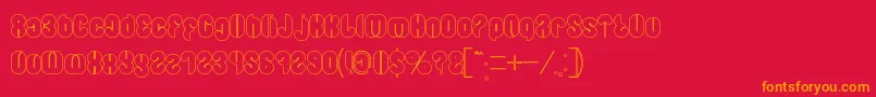 Blowing Bubble outline Font – Orange Fonts on Red Background