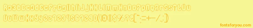 Blowing Bubble outline Font – Orange Fonts on Yellow Background