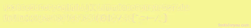 Blowing Bubble outline-Schriftart – Rosa Schriften auf gelbem Hintergrund